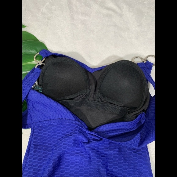 NWD $50 Aqua Green Textured One Piece Swimsuit in‎ Blue [SZ Small ] - Picture 9 of 12